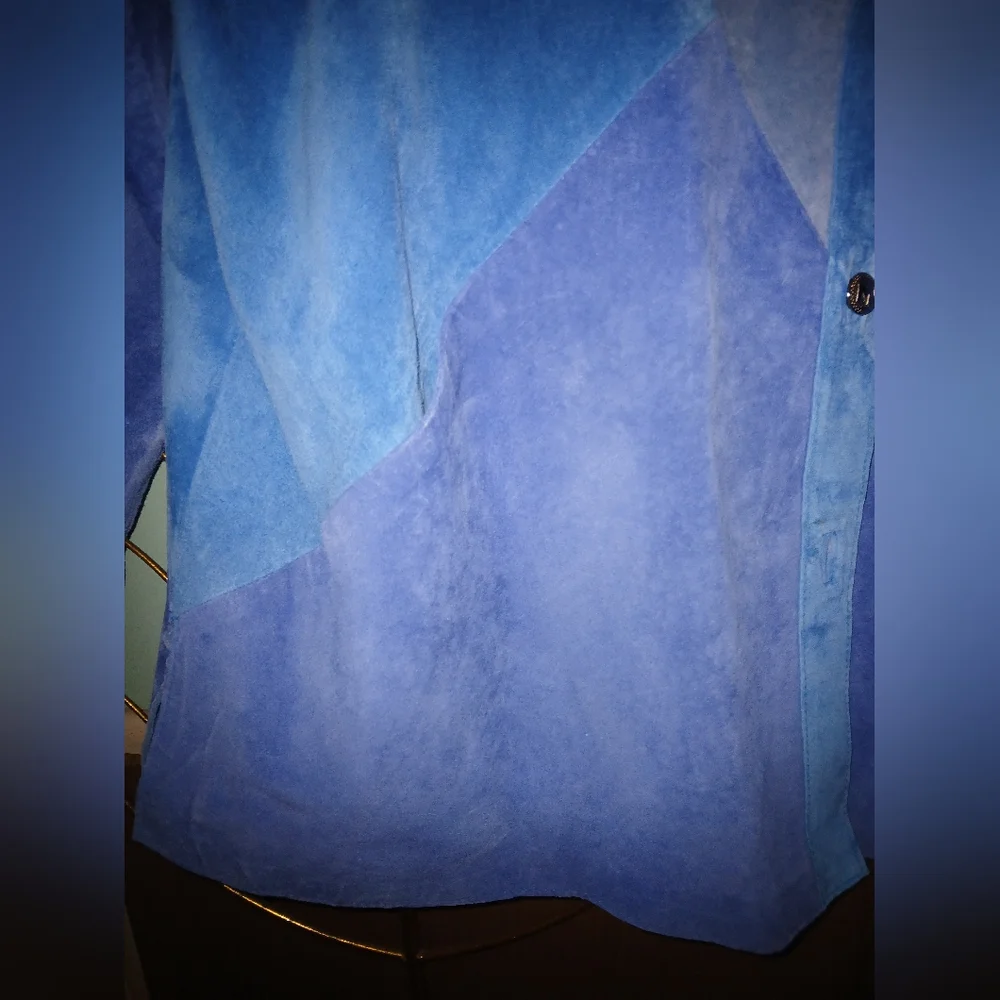 Vintage Bob Mackie Women's Multi Colored Suede Leather Coat. - Picture 8 of 8